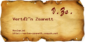 Vertán Zsanett névjegykártya